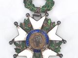 an image of a medal with a red ribbon on a white background