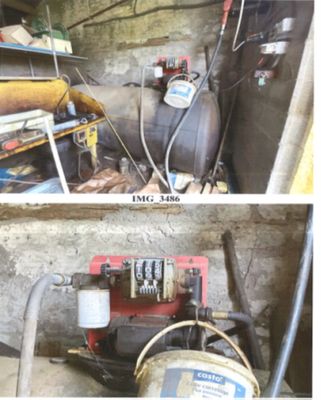 deux photos montrant quelques machines dans un garage