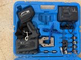 a blue tool case with tools in it on the floor