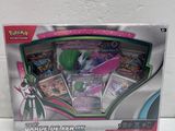 une boîte de cartes à collectionner Pokémon posée sur une table