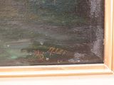 a painting on the window sill of a house