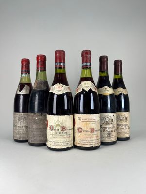 six bouteilles de vin sont alignées dans une rangée