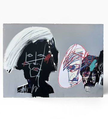 a picture of a painting of a person with a hat on