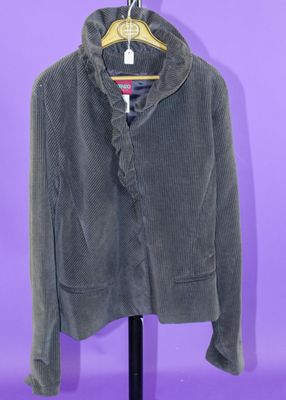 KENZO Paris Veste de tailleur en velours côtelé gris/vert ka… - Photo 1