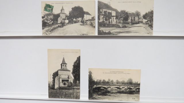 St-Martial-le-Mont : Lot de 4cpa. 2 en TBE. Entrée du Bourg : inf...