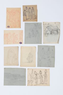 une image représentant une collection de dessins anciens sur un fond blanc