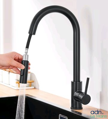 quelqu'un se lave les mains sous le robinet de l'évier de la cuisine