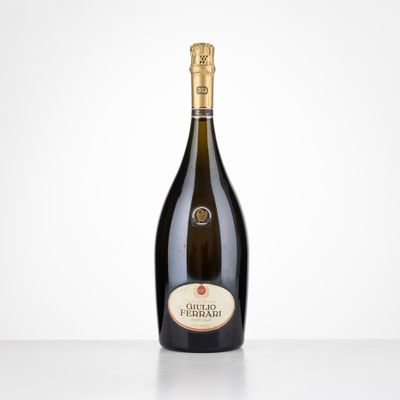 a bottle of champagne on a table with a white background