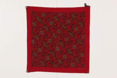 CHRISTIAN DIOR - Pochette vintage en soie rouge à décor styl…