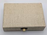 a close up of a box on a white surface