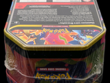 a plastic container with a picture of a pokemon figure inside of it