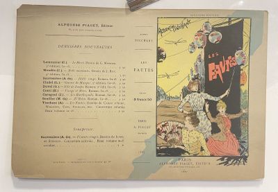 an old book with a picture of people on it