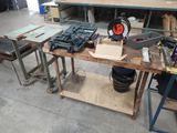 a workbench with tools on top of it in a garage