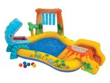 Piscine gonflable rigide avec toboggan et glissière