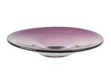 bol en verre violet avec un bord noir sur fond blanc
