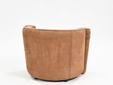 a close up of a brown chair on a white background