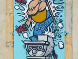 a picture of a painting on the side of a building
