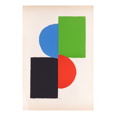 an image of a painting with different colors on a white background