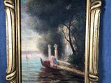 une image d'une photo d'un tableau représentant un bateau sur l'eau