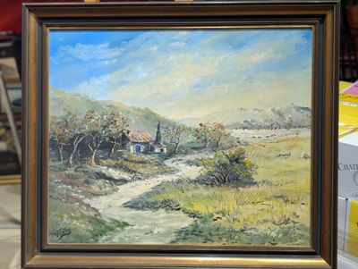 Huile sur toile, Paysage provençal "Les Alpilles"- Sbg Ventr…
