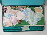 a suitcase full of money sitting on top of a table