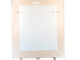 a easel with a white board on it on a white background