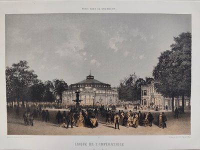 an old picture of a group of people in front of a building