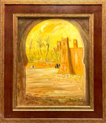 Roger VIVES (actif au XXème siècle), La Vie dans un Ksar, Hu…