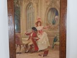 tableau représentant une dame et un monsieur assis à une table devant un miroir