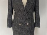 grey tweed double breasted blazer jacket