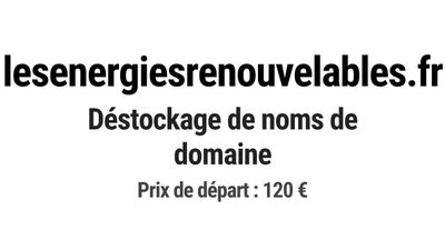 Nom de domaine lesenergiesrenouvelables.