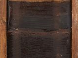 a close up of a wooden frame on a white background