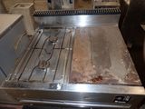 a stove that is sitting in the middle of a kitchen