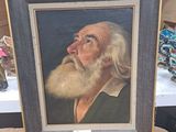 tableau représentant un vieil homme à la longue barbe blanche