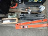 a lot of tools that are sitting on a pallet