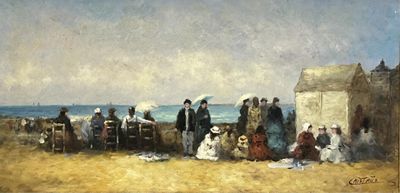 Francis CRISTAUX (1956). Elégantes et élégants au bord de me…