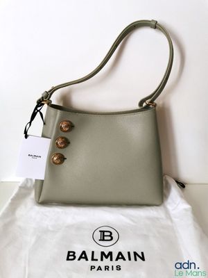 Balmain Sac "Emblème" porté épaule en cuir de veau grainé de…