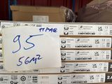 a stack of boxes with a price tag on them