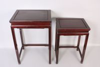 deux tables gigognes en bois exotique. (photo 4)
