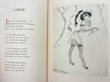 a drawing of a woman holding a knife in a book