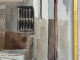 a picture of a painting of a street corner
