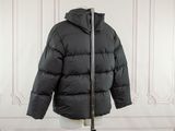 the jacket is black and has a hood on it