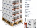 une photo d'une palette remplie de bouteilles de bière à côté d'un carton