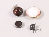 three items that are sitting on a white surface