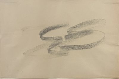 dessin au crayon représentant une paire de ciseaux sur une feuille de papier