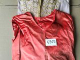 a pair of pink and white blouses with gold embroiderys