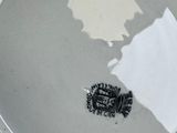 a picture of a plate with a black and white picture on it
