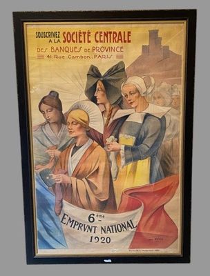tableau représentant un groupe de femmes debout les unes à côté des autres devant un bâtiment