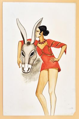 POP CULTURE / Grand dessin original vintage Années 70 par Do…