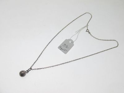 chaîne maille forçat L:46cm 1 pendentif "ballon de rugby" … - Photo 1